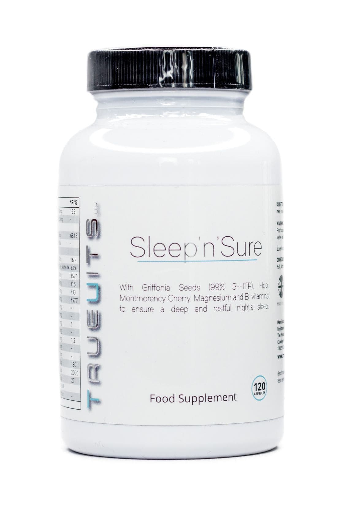 Sleep Sure - natural jet lag remedy with 5-HTP to relax and ease mental stress, B vitamins to regulate sleep-wake pattern. Best supplement for insomnia